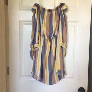 Off the shoulder striped dress